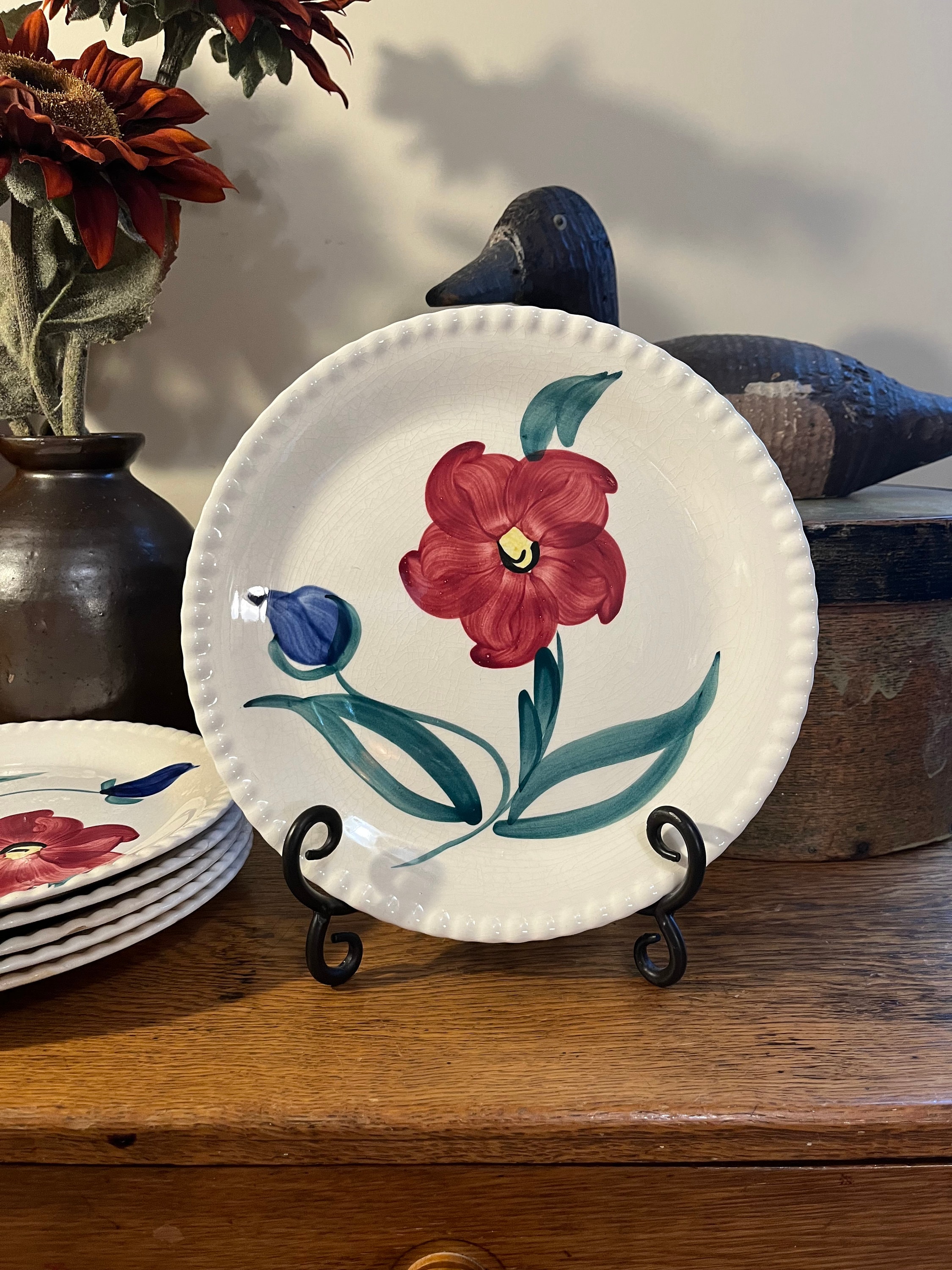6 Blue Ridge Southern Pottery Amelia Pattern Dinner Plates - Etsy