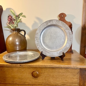 3 Vintage Pewter Plates ( Wilton - Colombia Pa RWP)