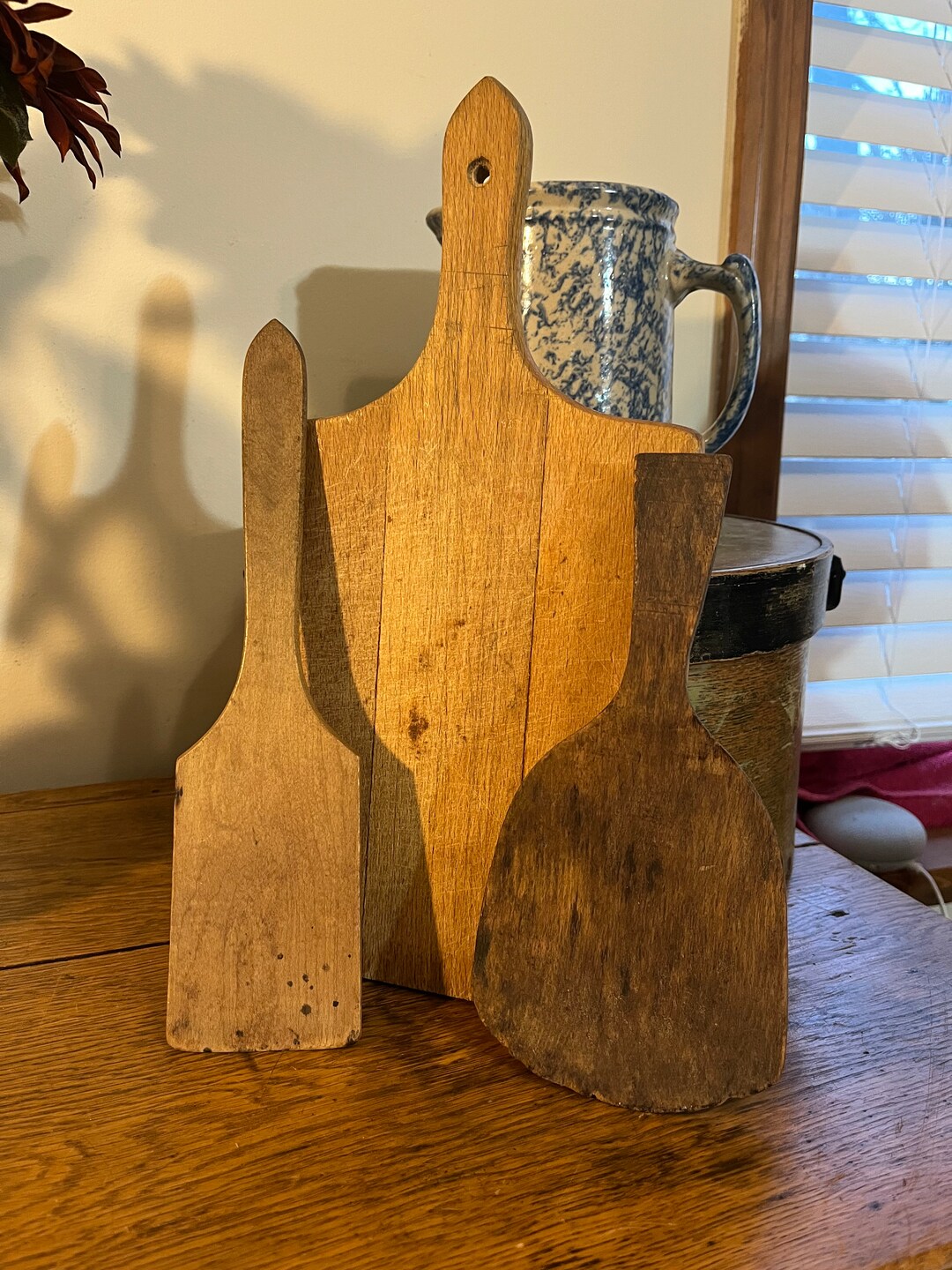 3 Antique Wooden Kitchen Utensils Etsy
