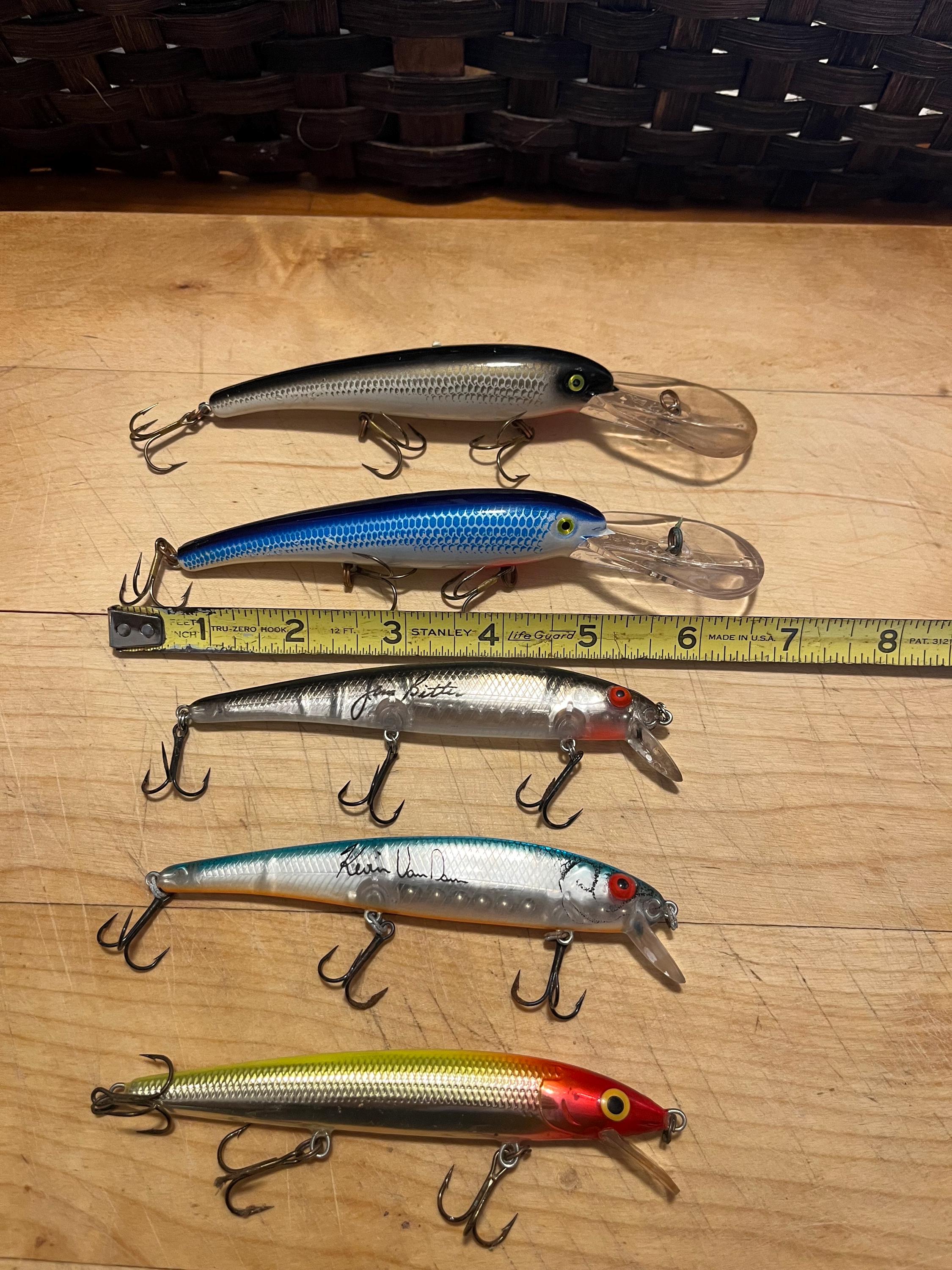 Lot De 5 Leurres Vintage - Bomber, Mann's, Rapala, Crankbait, USA