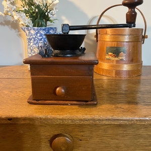 Antique Small Wooden Coffee Grinder