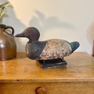 Antique Early Wooden Duck Decoy ( eastern canvasback )