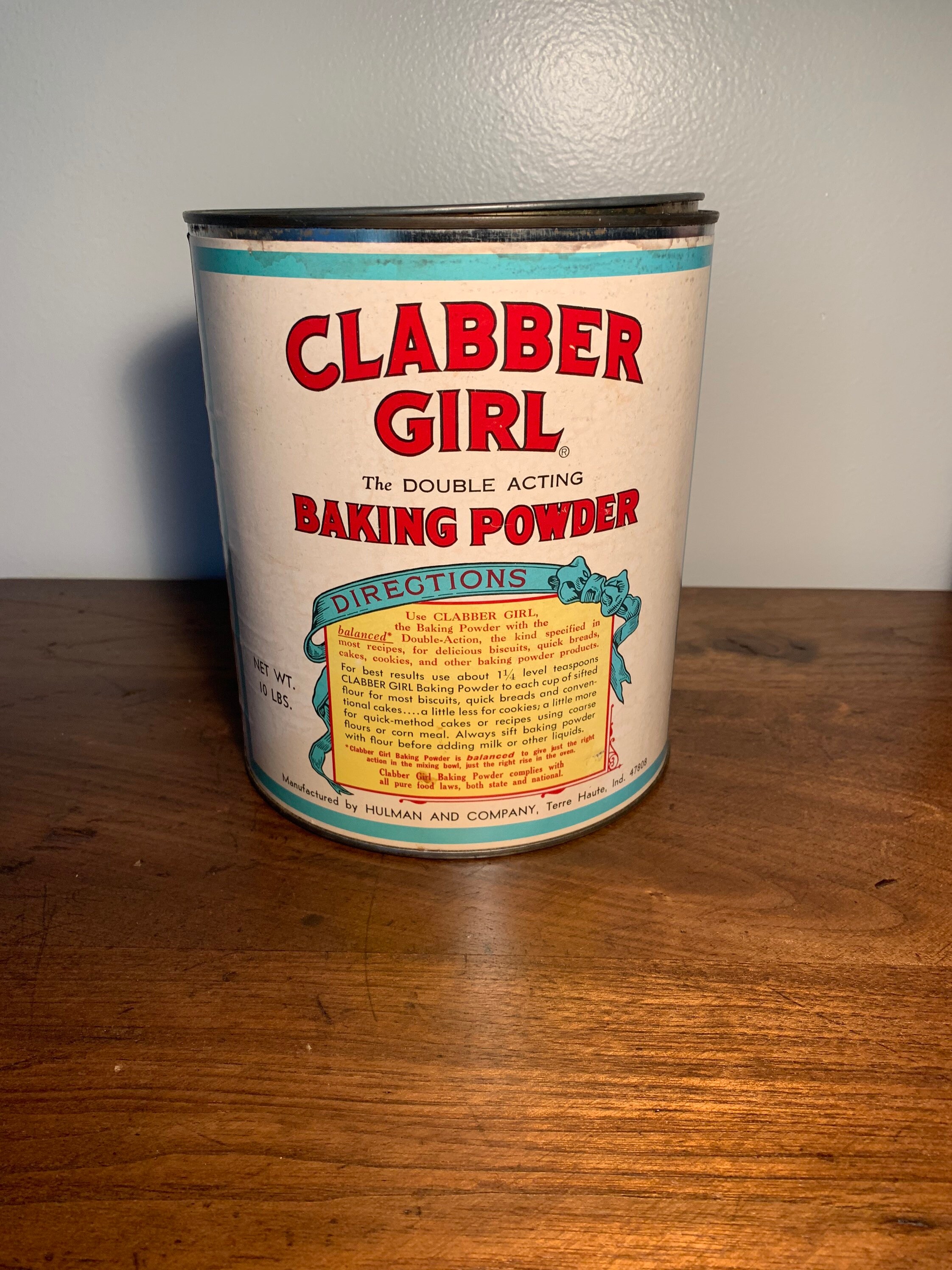 Antique Clabber Girl 10 Lb Vintage Baking Soda Tin Etsy