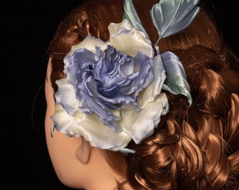 Rose hair clip • Silk flower brooch • Lilac gift • Floral headpiece