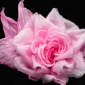 Fabric flower pin • Pink rose brooch • Silk Corsage