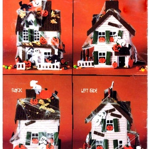 RETIREMENT SALE *** Plastic Canvas Pattern Haunted House Halloween Holiday Decorations Party Decor  Sign Wreath Trick or Treat Pumpkin Ghost