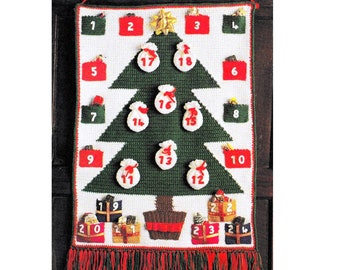 INSTANT DOWNLOAD PDF Vintage Crochet Pattern   Advent Calendar  Christmas Tree Gift Sacks Parcels