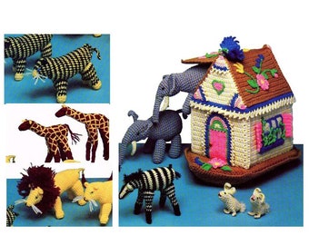 RETIREMENT SALE *** Vintage Crochet Pattern Noahs Ark and Animals Retro 1970s Soft Toy