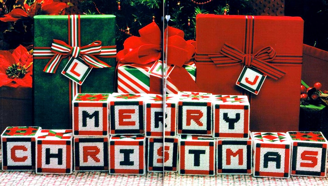 RETIREMENT SALE *** Plastic Canvas Pattern Merry Christmas Blocks
