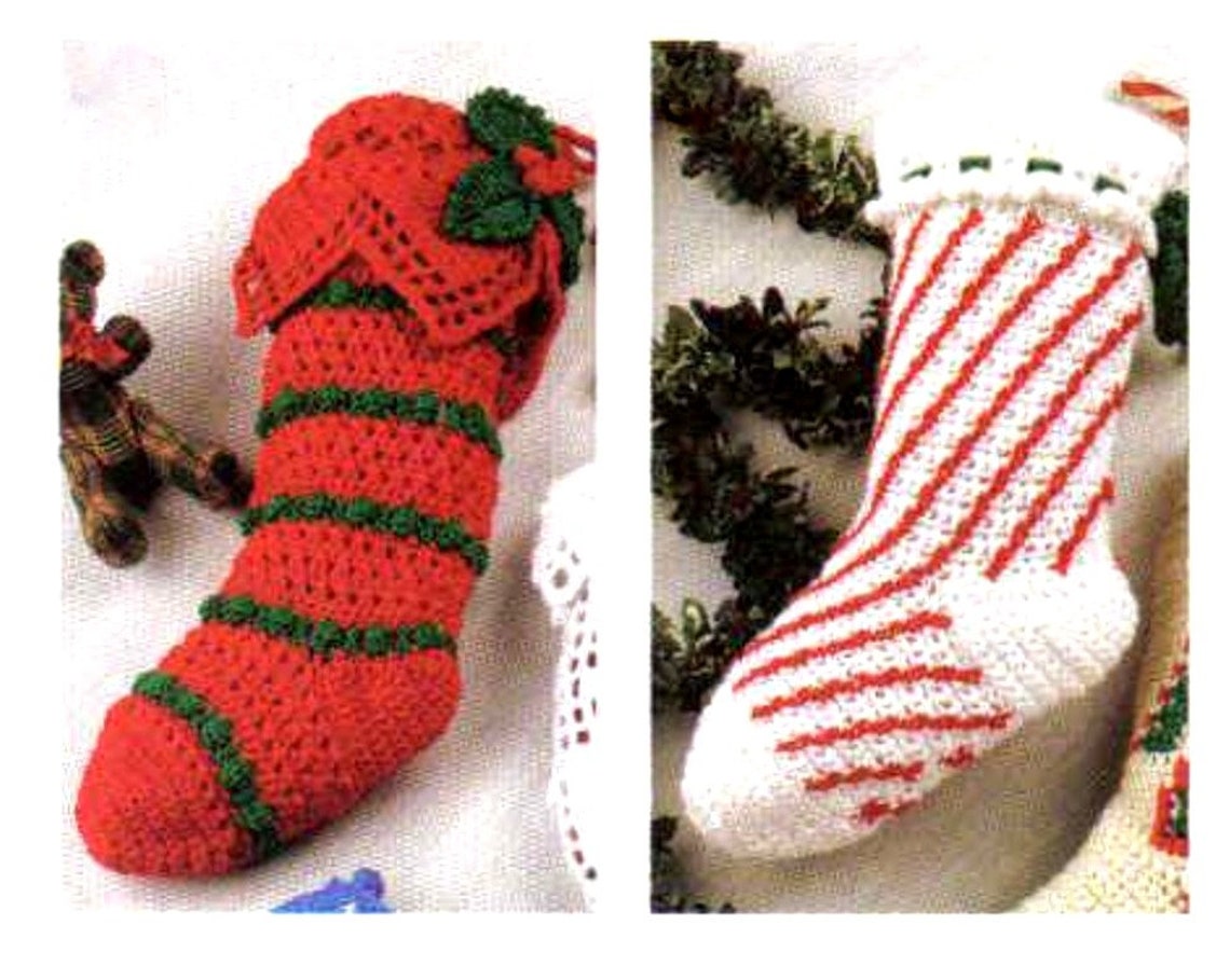 Vintage Christmas Crochet Pattern 8 Christmas Stockings Santa Etsy
