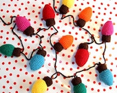 RETIREMENT SALE *** Crochet Pattern Vintage Christmas Fairy Lights  Tree Trim Garland Christmas Ornament Decoration Bright Colourful Bulbs