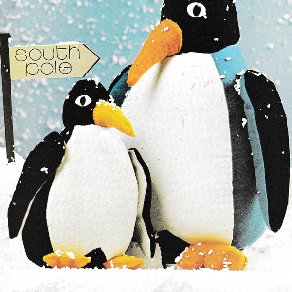 INSTANT DOWNLOAD PDF Vintage Sewing Pattern  Penguin Soft Toy