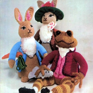 RETIREMENT SALE *** Vintage Crochet Pattern Beatrix Potter Peter Rabbit and Friends 11 Toys Toy Retro Amigurumi image 2