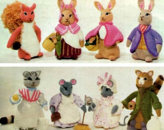 INSTANT DOWNLOAD PDF  Vintage Crochet Pattern Beatrix Potter Peter Rabbit and Friends 11 Toys  Toy Retro Amigurumi