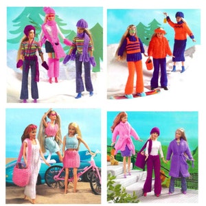 Vintage Knitting Pattern PDF  Teenage Fashion Doll Clothes  Barbie Sindy 4 Pattern Bundle