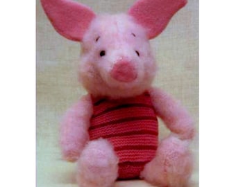 RETIREMENT SALE *** PDF Vintage Knitting Pattern  Piglet from Winnie the Pooh  Pig Soft Toy Story Telling Christmas Gift Plush Stuffed Retro