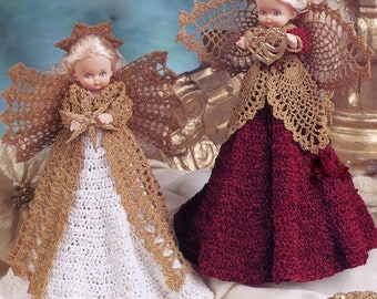 INSTANT DOWNLOAD PDF Vintage Crochet Pattern  Angel Air Freshener Dolls Angels  Christmas Mantel Table Decorations Holiday Ornament