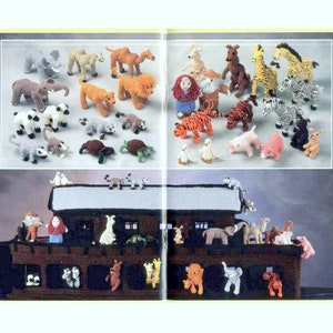 Vintage Crochet Pattern Noahs Ark and Animals  Zoo Safari Farm  Retro 1970s Soft Toy Nativity