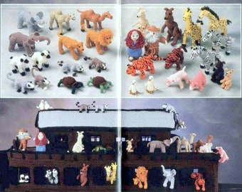 RETIREMENT SALE *** Vintage Crochet Pattern Noahs Ark and Animals  Zoo Safari Farm  Retro 1970s Soft Toy Nativity