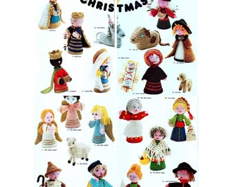 INSTANT DOWNLOAD PDF Vintage Crochet Pattern Christmas Nativity Christmas Decorations