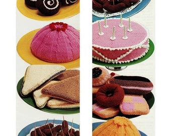 INSTANT DOWNLOAD PDF Vintage Knitting Pattern Birthday Tea Party Cake Knitted Food Retro 1970s