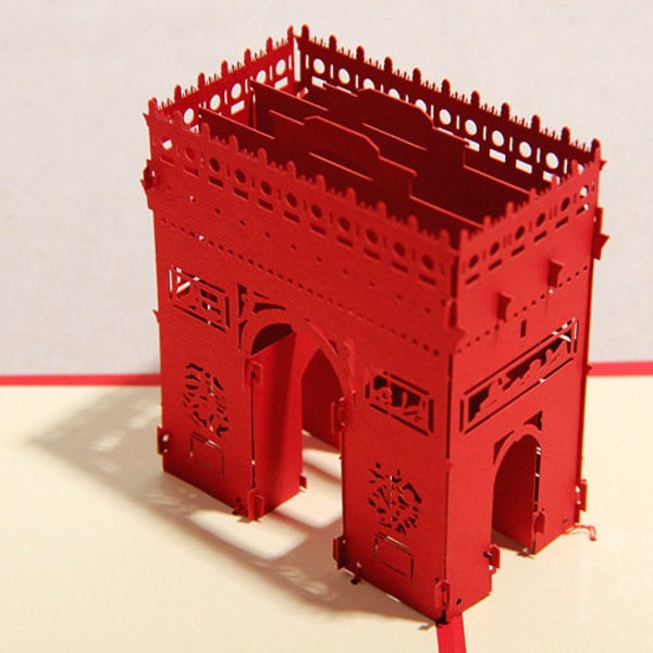 Carte 3D faite à la main Carte d’anniversaire Pop-up carte de vœux carte de vœux - Triumphal Arch, Paris acheter 3 obtenir 1 gratuit