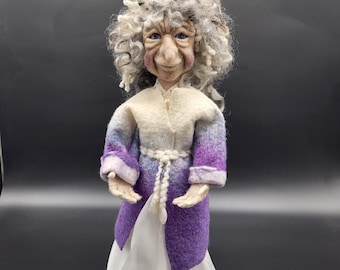 Needle Felted Fairy Art Doll, Handmade Wool Sculpture , Myrasha - Keeper of Winter Stillness