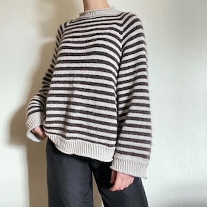 Niamh Striped Sweater, Digital Knitting Pattern Download, PDF