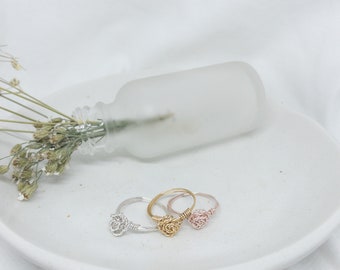 Wire wrap rose Ring | handmade rose ring copper wire wrap rings cute simple minimal simple