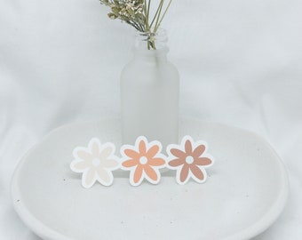Flower Trio Sticker | cute minimal flower petals decal for laptop water bottle phone case binder matte glossy weatherproof handmade