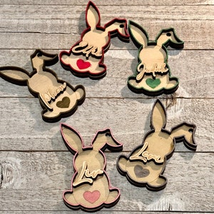 Wooden Bunny Easter Basket Tag - Personalized