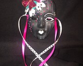 Hand Painted Mask with Butterfly and Jewels