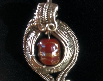 Sterling silver wire wrap pendant