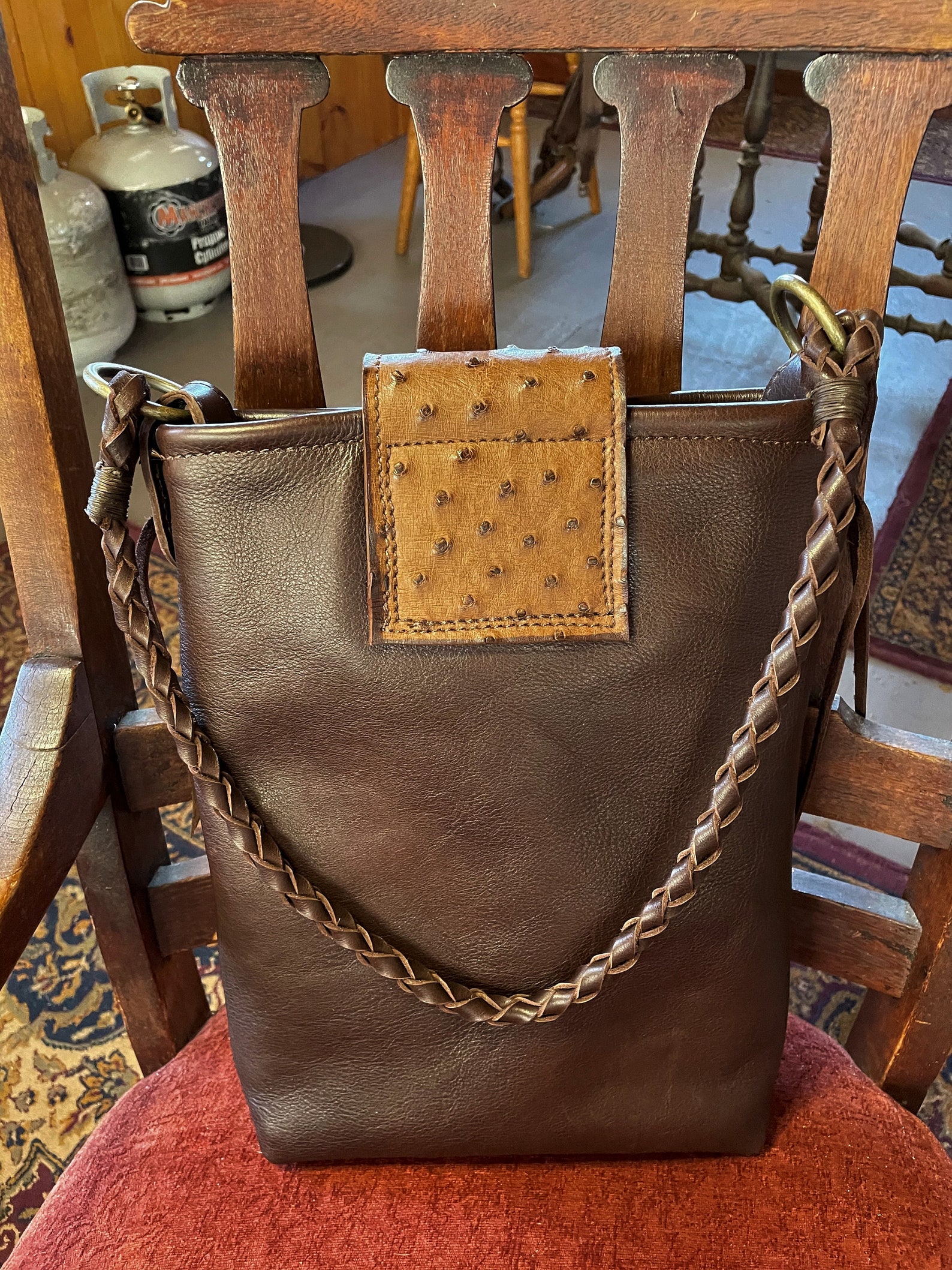 Ostrich Leather Accent on This Custom Handcrafted Bag. Etsy New Zealand