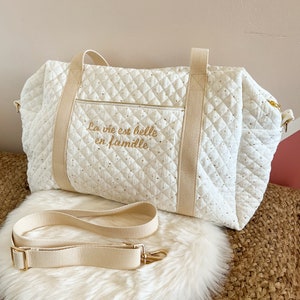 Bolsa de pañales, bolsa de viaje, bolsa de niñera, bolsa de pañales personalizada, bolsa de viaje personalizada, bolsa de fin de semana, bolsa de vacaciones Blanc