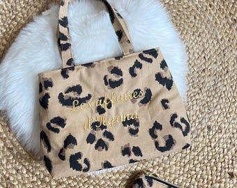 Tote bag, bag for girls, bag for children, handbag, bag for women, beach bag, birthday gift, gift for children, purse, leopard
