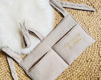 Toy storage, pajama storage, children's room decoration, bed pouch, bed organizer, pacifier holder, newborn gift, baby gift, cuddly toy