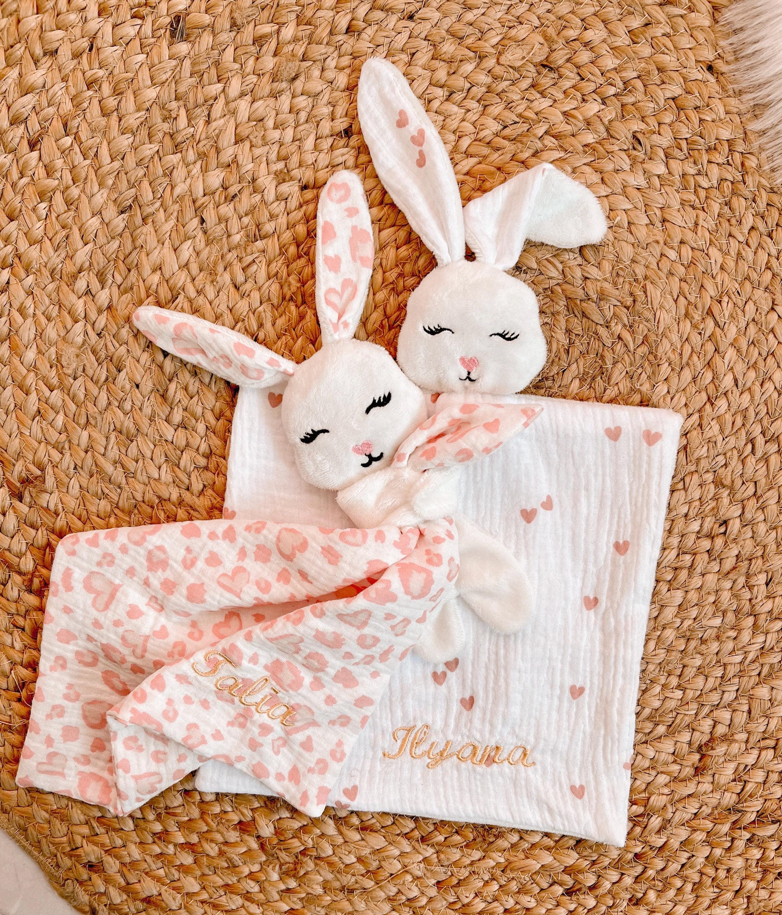 Rabbit comforter, swaddle comforter, rabbit head comforter, double gauze comforter, personalized baby swaddle, baby swaddle, baby comforter, birth gift, baby