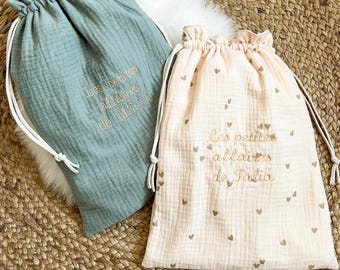 Personalized pouch, nursery pouch, clothing pouch, travel pouch, maternity pouch, baby outfit bag, nursery changing bag, nursery bag