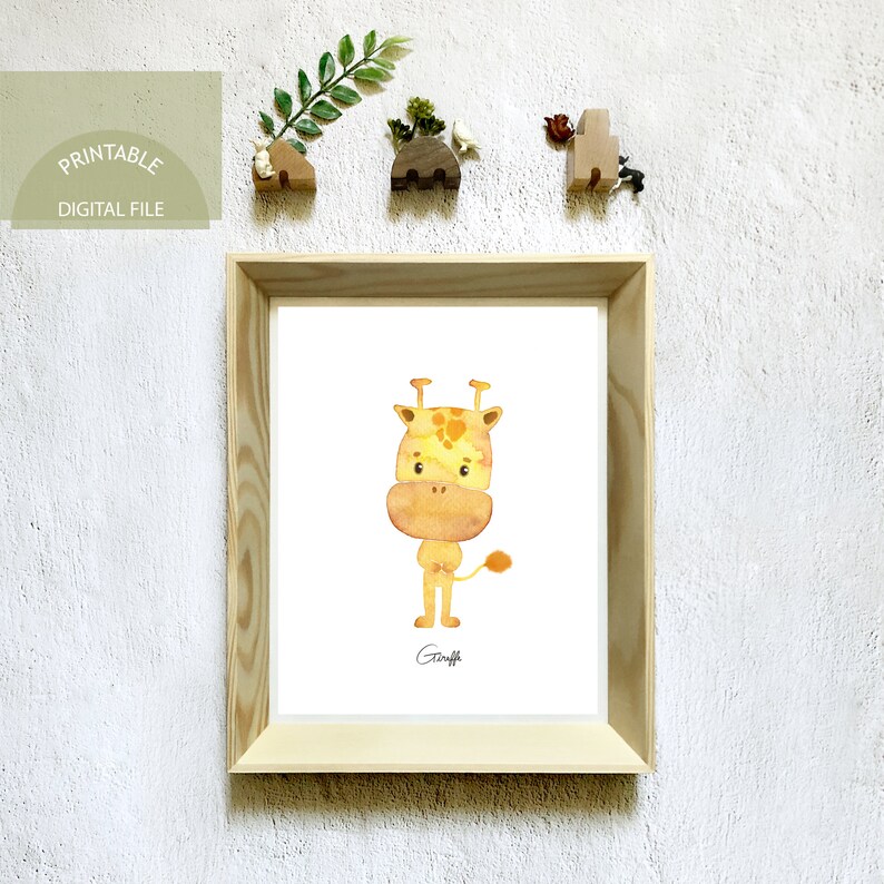 Printable Nursery Wall Art Giraffe Nursery Wall Decor Animal Etsy