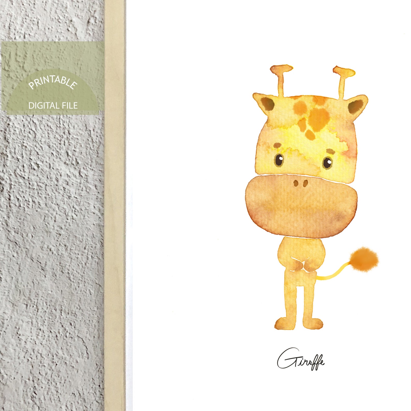 Printable Nursery Wall Art Giraffe Nursery Wall Decor Animal Etsy