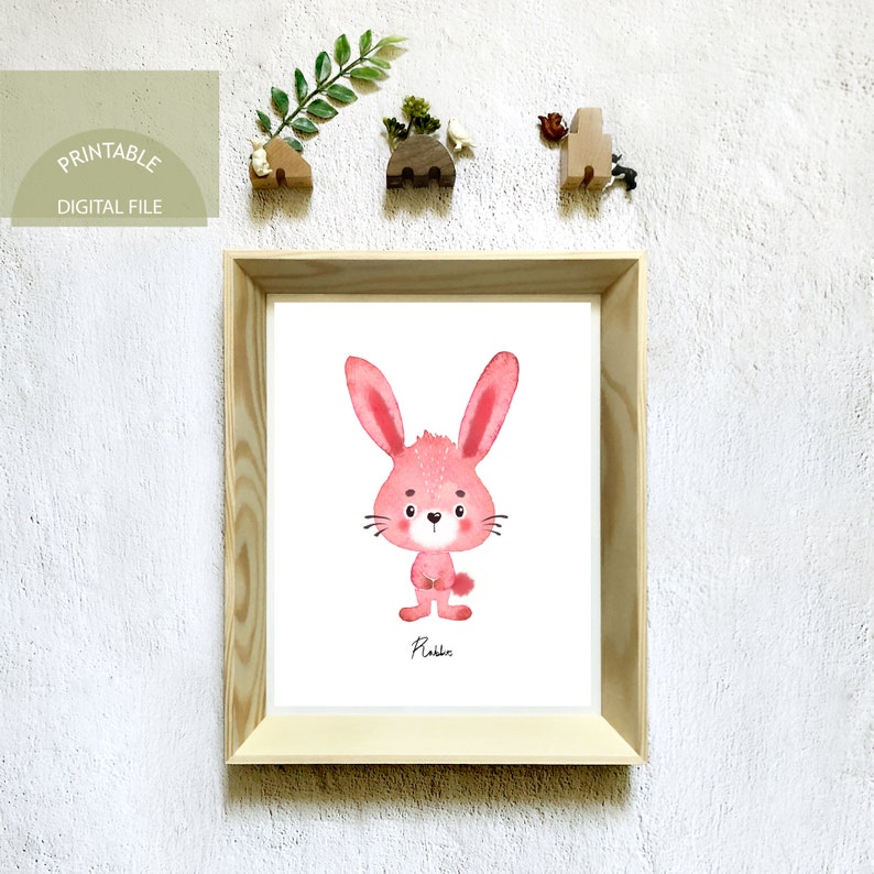 Printable Nursery Wall Art Rabbit Nursery Wall Decor Animal Etsy