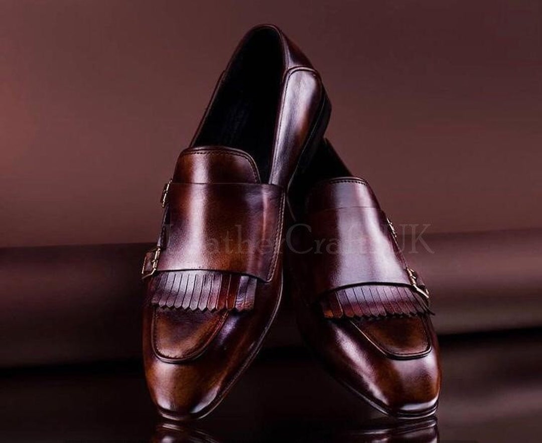 Handmade Leather Loafer Shoes for Men, Handmade Men Leather Buckle ...