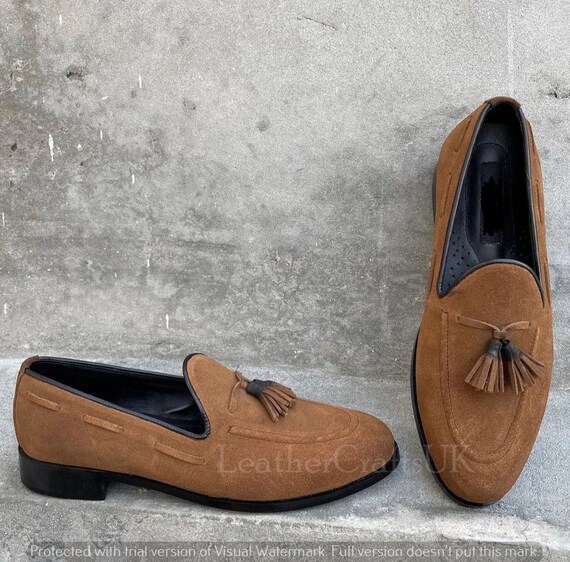 Handmade Men's Genuine Brown Suede Tasseled Penny Loafers Men's Slip on Formal Suede Leather Dress Moccasin Loafers Men's Leather Shoes - Etsy Handmade Men's Genuine Brown Suede Tasseled Penny Loafers Men's Slip on Formal Suede Leather Dress Moccasin Loafers Men's Leather Shoes - Etsy