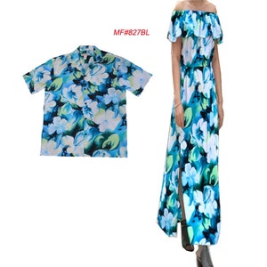 Matching Hawaiian Family Outfits: Floral Rayon Shirt & Dress - Made in USA