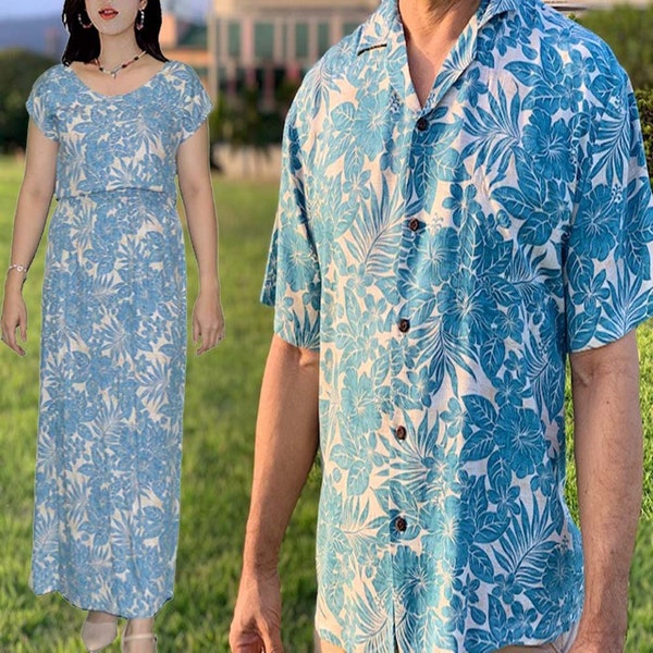 Hawaiian Handmade Resort Wear for Families Outfits with Matching Shirt, Dress and Kids' Attire – Perfect for Birthdays & Celebrating Couples