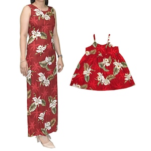 Handmade Hawaiian Cotton Tank Dress: Orchid Floral Aloha Beachwear