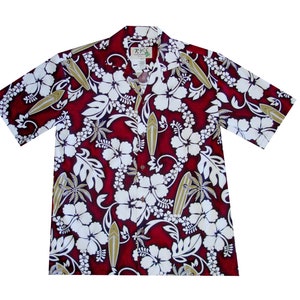 Men’s Hawaiian Shirt 100% Cotton – Lei Hibiscus Print Aloha Shirt | Handmade in Hawaii | Beach Wedding | Resort Wear | Tropical Shirt
