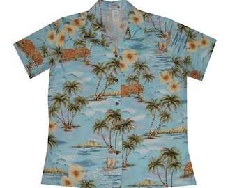 Women's Hawaiian cotton Shirts Made In Hawaii | Luau Shirts For Women with Polynesian Island| Bulk Order for Group Wedding