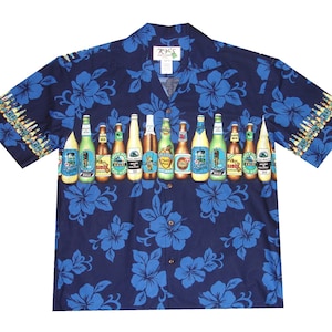 Hawaiian Beer Cotton Aloha Shirt: Made in Hawaii